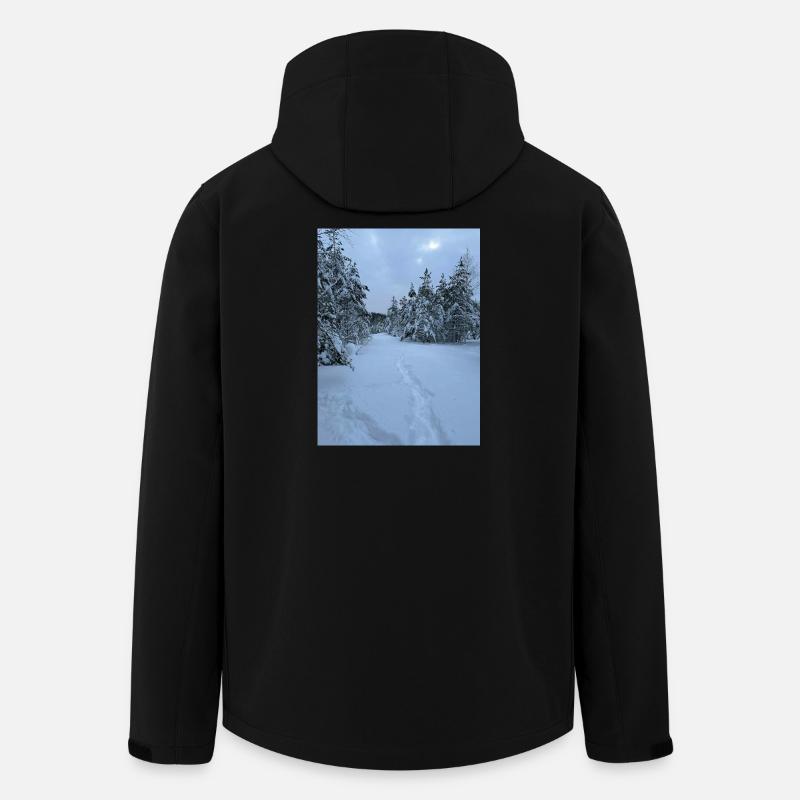 Winterwanderwege im Schneewald - Recycelte Männer Softshell-Jacke von Stanley/Stella - Schwarz