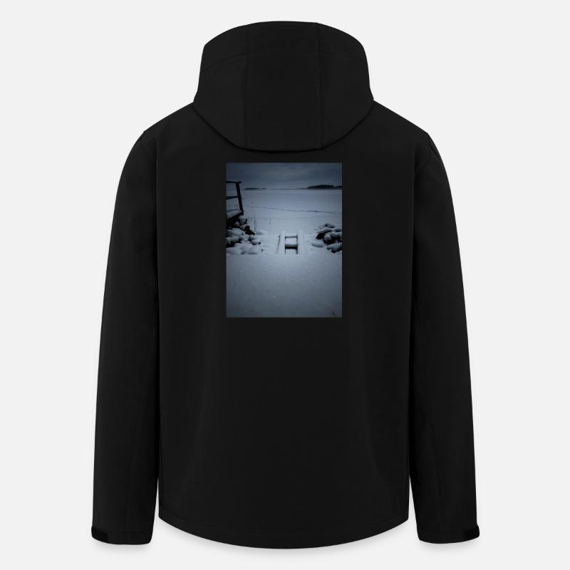 Wintermoment der Schneebrücke - Recycelte Männer Softshell-Jacke von Stanley/Stella - Schwarz