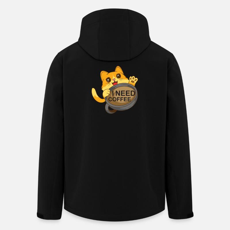 Cat needs coffee - Men’s Recycled Softshell Jacket by Stanley/Stella - black