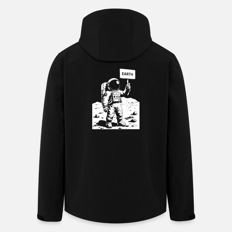 Astronaut on the moon holding a sign - Recycelte Männer Softshell-Jacke von Stanley/Stella - Schwarz