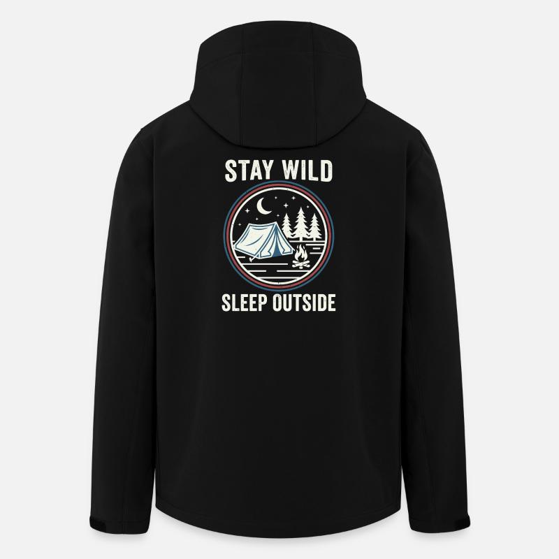 Stay Wild Sleep Outside - Men’s Recycled Softshell Jacket by Stanley/Stella - black