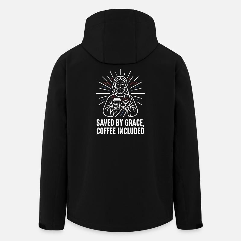 Saved by Grace – Coffee Included - Men’s Recycled Softshell Jacket by Stanley/Stella - black