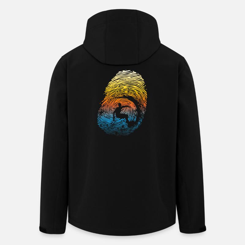 Sunset Rainbow Surf Fingerabdruck - Recycelte Männer Softshell-Jacke von Stanley/Stella - Schwarz