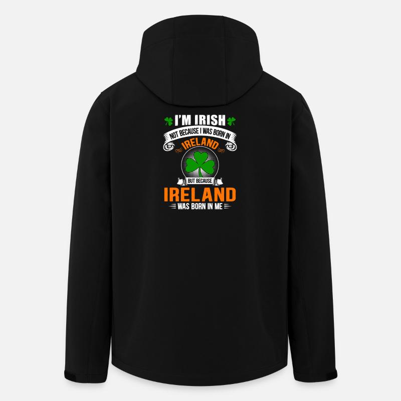 Fierté Irlandaise: née d'Irlande en moi - Veste softshell homme en polyester recyclé Stanley/Stella - noir