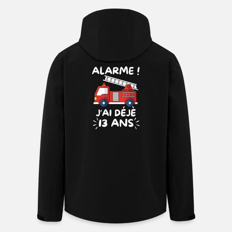 Camion Pompier 13 Ans Anniversaire - Veste softshell homme en polyester recyclé Stanley/Stella - noir
