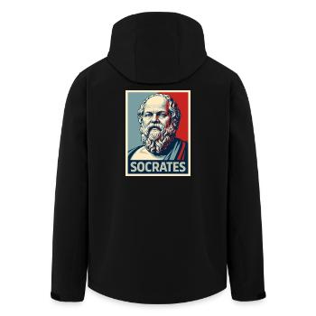 Portrait pop art de Socrate - Veste softshell homme en polyester recyclé Stanley/Stella - noir - Dos - AI Model Male 185 light (185cm)