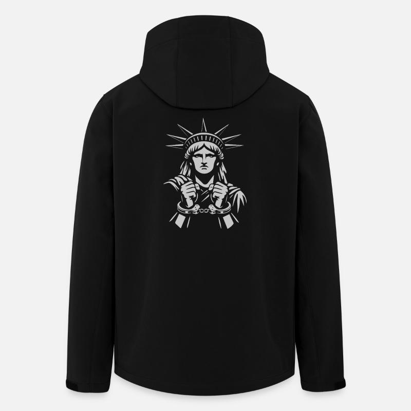 Freiheitsstatue in Ketten - Recycelte Männer Softshell-Jacke von Stanley/Stella - Schwarz