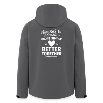 Better Together - White Saying for Couples & Teams - Men’s Recycled Softshell Jacket by Stanley/Stella - black - Back - AI Model Male 185 light (185cm)
