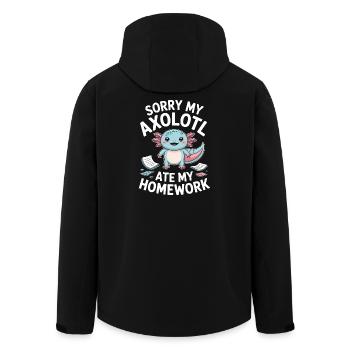 Niedlicher Axolotl-Hausaufgaben-Fehler - Recycelte Männer Softshell-Jacke von Stanley/Stella - Schwarz - Hinten - AI Model Male 185 light (185cm)