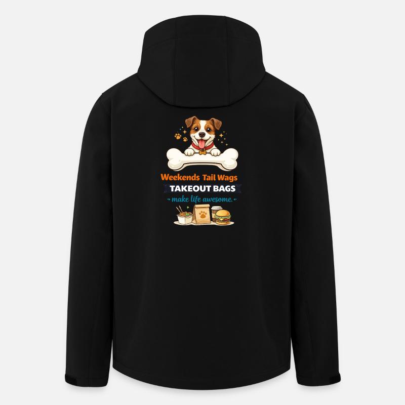 Wochenend-Schwanzwedeln & Takeout-Freude - Recycelte Männer Softshell-Jacke von Stanley/Stella - Schwarz