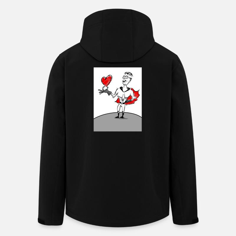 Herzheld: Superheld mit Herz - Recycelte Männer Softshell-Jacke von Stanley/Stella - Schwarz