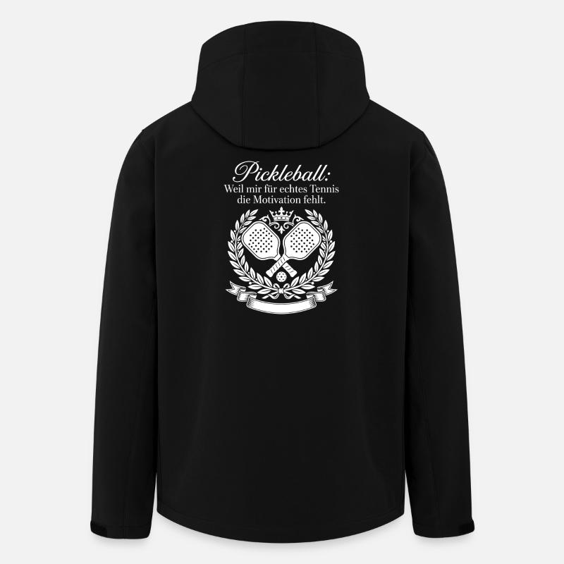 Pickleball Tennis Motivation Wappen Design - Recycelte Männer Softshell-Jacke von Stanley/Stella - Schwarz