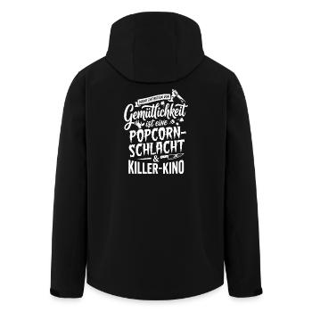Popcornschlacht und Killer-Kino Horror - Recycelte Männer Softshell-Jacke von Stanley/Stella - Schwarz - Hinten - AI Model Male 185 light (185cm)