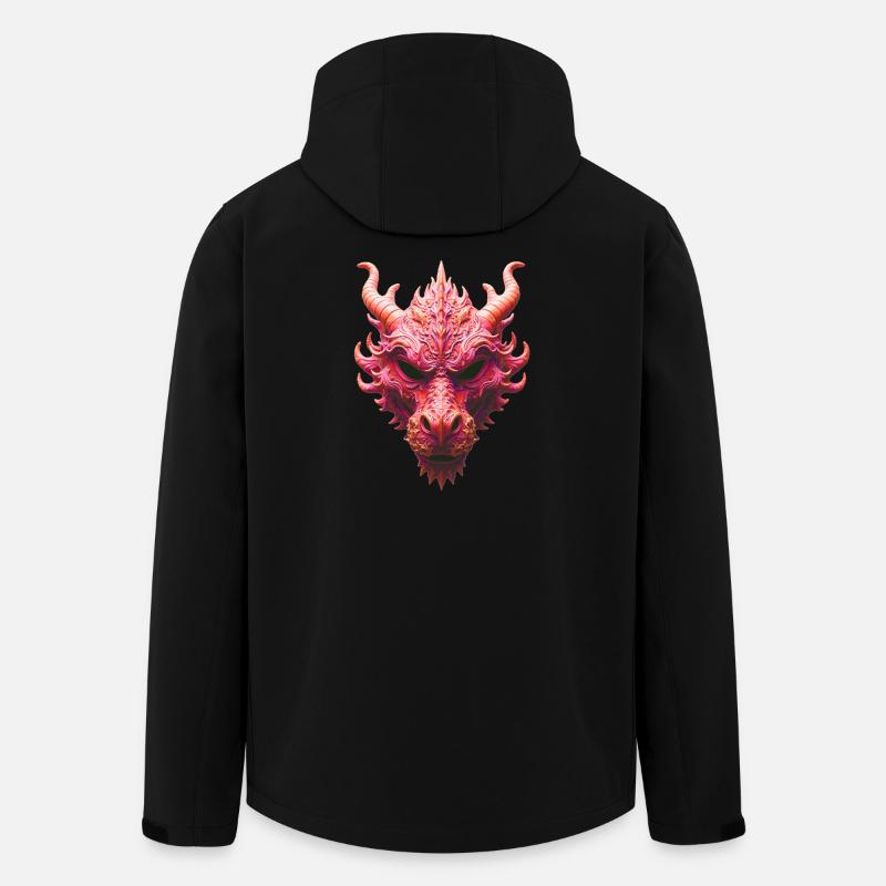 Aurora Rote Drachenmaske - Recycelte Männer Softshell-Jacke von Stanley/Stella - Schwarz