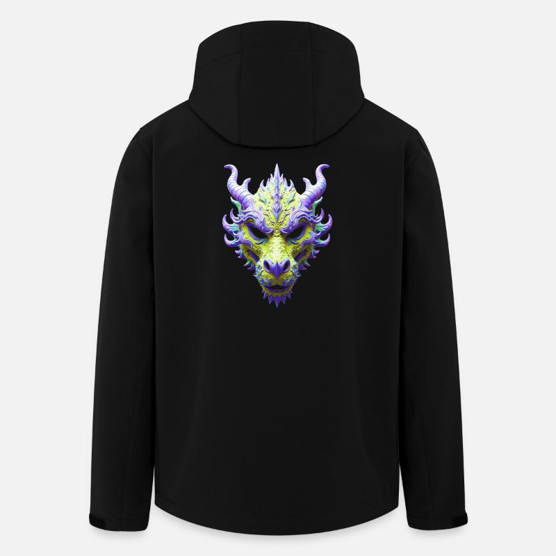 Aurora-Grüne Drachenmaske - Recycelte Männer Softshell-Jacke von Stanley/Stella - Schwarz