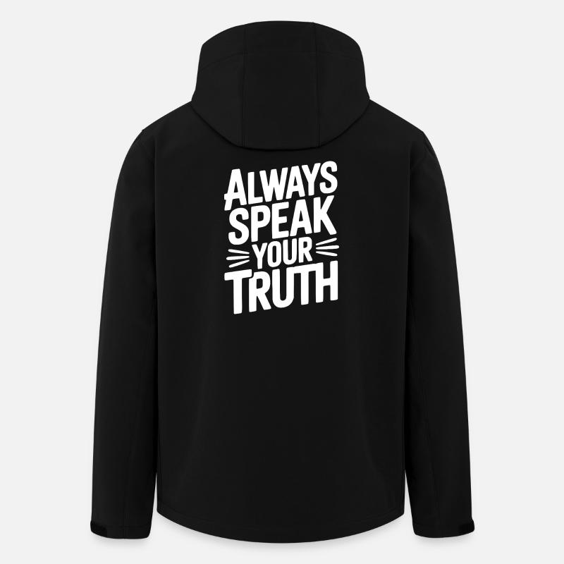 Sprich immer deine Wahrheit - Recycelte Männer Softshell-Jacke von Stanley/Stella - Schwarz