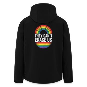 Mois de la fierté LGBTQ - Ils ne peuvent pas nous effacer - Veste softshell homme en polyester recyclé Stanley/Stella - noir - Dos - AI Model Male 185 light (185cm)