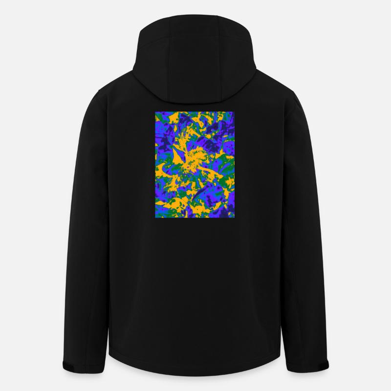 Neon Psychedelic Floral Burst - Recycelte Männer Softshell-Jacke von Stanley/Stella - Schwarz