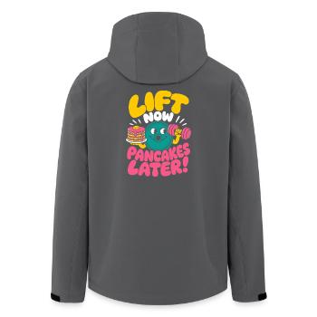 Lift Now Pancakes Later Fitness Humor - Recycelte Männer Softshell-Jacke von Stanley/Stella - Schwarz - Hinten - AI Model Male 185 light (185cm)