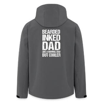 Papa barbu à l’encre - Veste softshell homme en polyester recyclé Stanley/Stella - noir - Dos - AI Model Male 185 light (185cm)