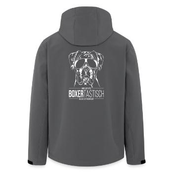 BOXERTASTISCH Boxer Hunde Hundespruch Wilsigns - Recycelte Männer Softshell-Jacke von Stanley/Stella - Anthrazit - Hinten - AI Model Male 185 light (185cm)