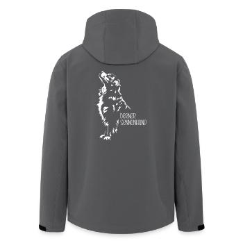Bernese Mountain Dog Silhouette Dog Dog Wilsigns - Men’s Recycled Softshell Jacket by Stanley/Stella - black - Back - AI Model Male 185 light (185cm)