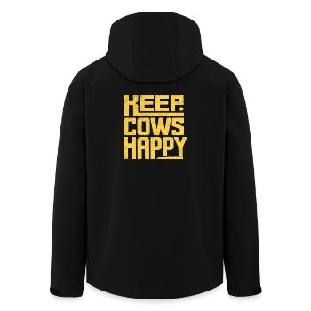 Keep Cows Happy – Geschenk für Landwirte - Recycelte Männer Softshell-Jacke von Stanley/Stella - Schwarz - Hinten - AI Model Male 185 light (185cm)