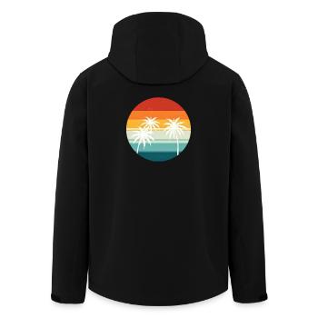 Palmier rétro coucher de soleil - Veste softshell homme en polyester recyclé Stanley/Stella - noir - Dos - AI Model Male 185 light (185cm)