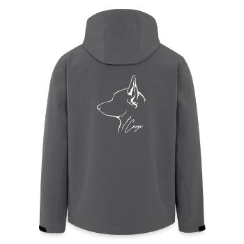 CORGI Profile Dogs Dog Wilsigns - Men’s Recycled Softshell Jacket by Stanley/Stella - anthracite - Back - AI Model Male 185 light (185cm)