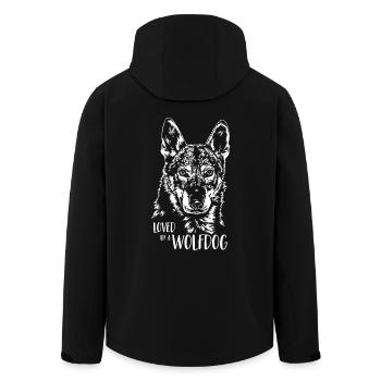 Loved by a Wolfdog Tschechoslowakischer Wolfhund - Recycelte Männer Softshell-Jacke von Stanley/Stella - Schwarz - Hinten - AI Model Male 185 light (185cm)