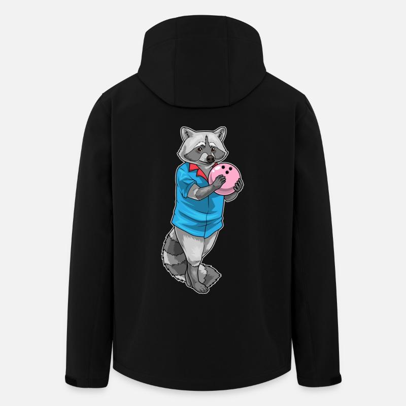 Raccoon Bowling Bowling Ball - Men’s Recycled Softshell Jacket by Stanley/Stella - black