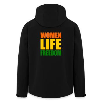 Women life freedom iran - Recycelte Männer Softshell-Jacke von Stanley/Stella - Schwarz - Hinten - AI Model Male 185 light (185cm)