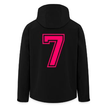 7 - Men’s Recycled Softshell Jacket by Stanley/Stella - black - Back - AI Model Male 185 light (185cm)