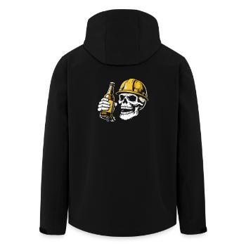 Construction Worker Skull with Beer – Craftsman - Men’s Recycled Softshell Jacket by Stanley/Stella - black - Back - AI Model Male 185 light (185cm)