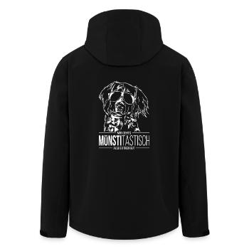 MÜNSTITASTISCH Kleiner Münsterländer Spruch Hunde - Recycelte Männer Softshell-Jacke von Stanley/Stella - Schwarz - Hinten - AI Model Male 185 light (185cm)