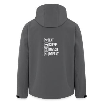Mangez Sommeil Investissez Répétez Bitcoin - Veste softshell homme en polyester recyclé Stanley/Stella - charbon - Dos - AI Model Male 185 light (185cm)