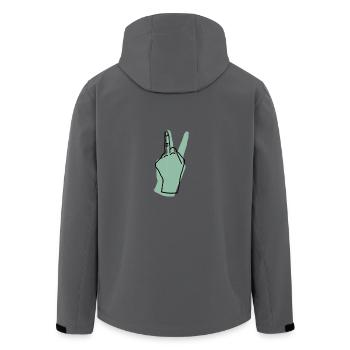 peace hand green - Men’s Recycled Softshell Jacket by Stanley/Stella - black - Back - AI Model Male 185 light (185cm)