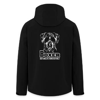 BOXER coolster Hund Wilsigns Hunde Spruch - Recycelte Männer Softshell-Jacke von Stanley/Stella - Schwarz - Hinten - AI Model Male 185 light (185cm)