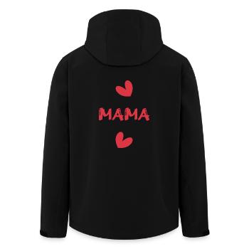 MAMMA. SCHÖNEN MUTTERTAG. MAMA. MUTTERTAG. - Recycelte Männer Softshell-Jacke von Stanley/Stella - Schwarz - Hinten - AI Model Male 185 light (185cm)