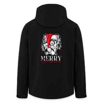 Père Noël Papillon Joyeux Noël chiens chien Wilsigns - Veste softshell homme en polyester recyclé Stanley/Stella - noir - Dos - AI Model Male 185 light (185cm)