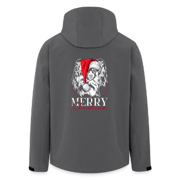 Santa Papillon Merry Christmas Hunde Hund Wilsigns - Recycelte Männer Softshell-Jacke von Stanley/Stella - Anthrazit - Hinten - AI Model Male 185 light (185cm)