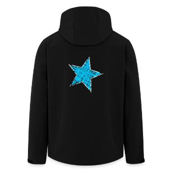 STAR. STARS. STAR. STARS. FEAST. ANNIVERSARY - Men’s Recycled Softshell Jacket by Stanley/Stella - black - Back - AI Model Male 185 light (185cm)