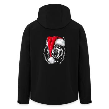 Santa ALASKAN MALAMUTE Christmas Dogs Wilsigns - Men’s Recycled Softshell Jacket by Stanley/Stella - black - Back - AI Model Male 185 light (185cm)
