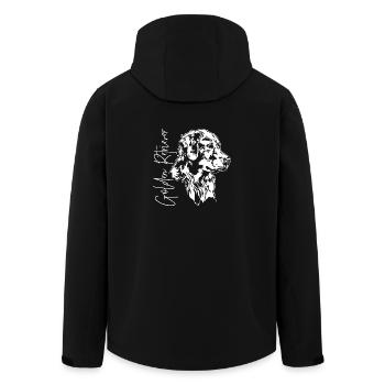 Golden Retriever Portrait Dog Dogs Wilsigns - Men’s Recycled Softshell Jacket by Stanley/Stella - black - Back - AI Model Male 185 light (185cm)