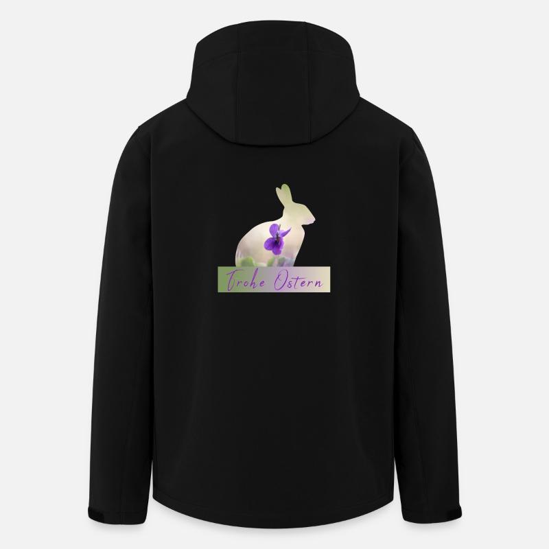 Joyeux lapin de Pâques - Veste softshell homme en polyester recyclé Stanley/Stella - noir