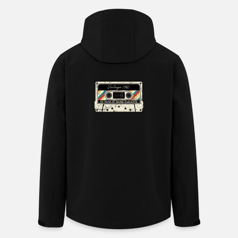 Millésime 1982 Cassette 40ème - Veste softshell homme en polyester recyclé Stanley/Stella - noir