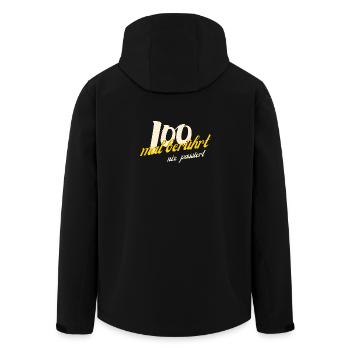100 mal berührt nix passiert - Recycelte Männer Softshell-Jacke von Stanley/Stella - Schwarz - Hinten - AI Model Male 185 light (185cm)