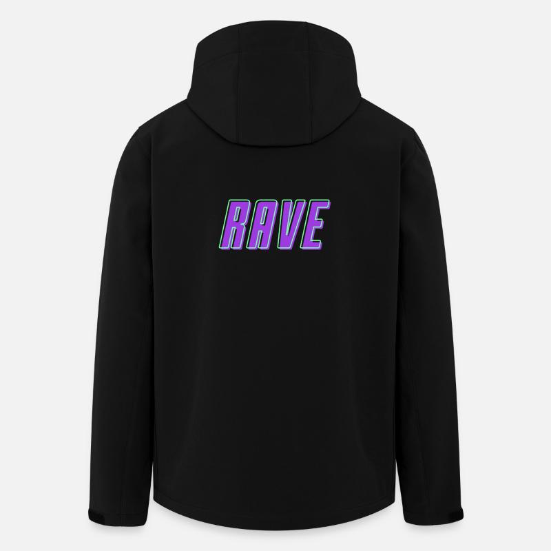 Retro 80's 90's Rave Lettering - Men’s Recycled Softshell Jacket by Stanley/Stella - black