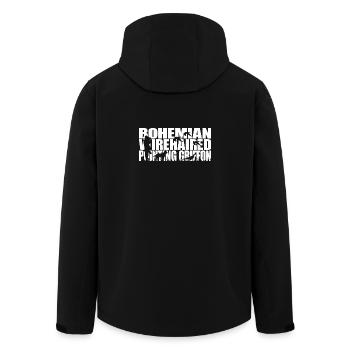 GRIFFON POINTU À POIL DUR DE BOHÊME Chasser les saules - Veste softshell homme en polyester recyclé Stanley/Stella - noir - Dos - AI Model Male 185 light (185cm)
