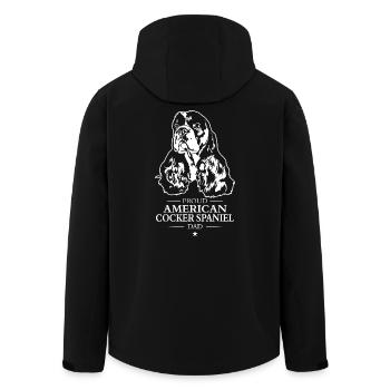 American Cocker Spaniel Dad Dogs Wilsigns - Men’s Recycled Softshell Jacket by Stanley/Stella - black - Back - AI Model Male 185 light (185cm)